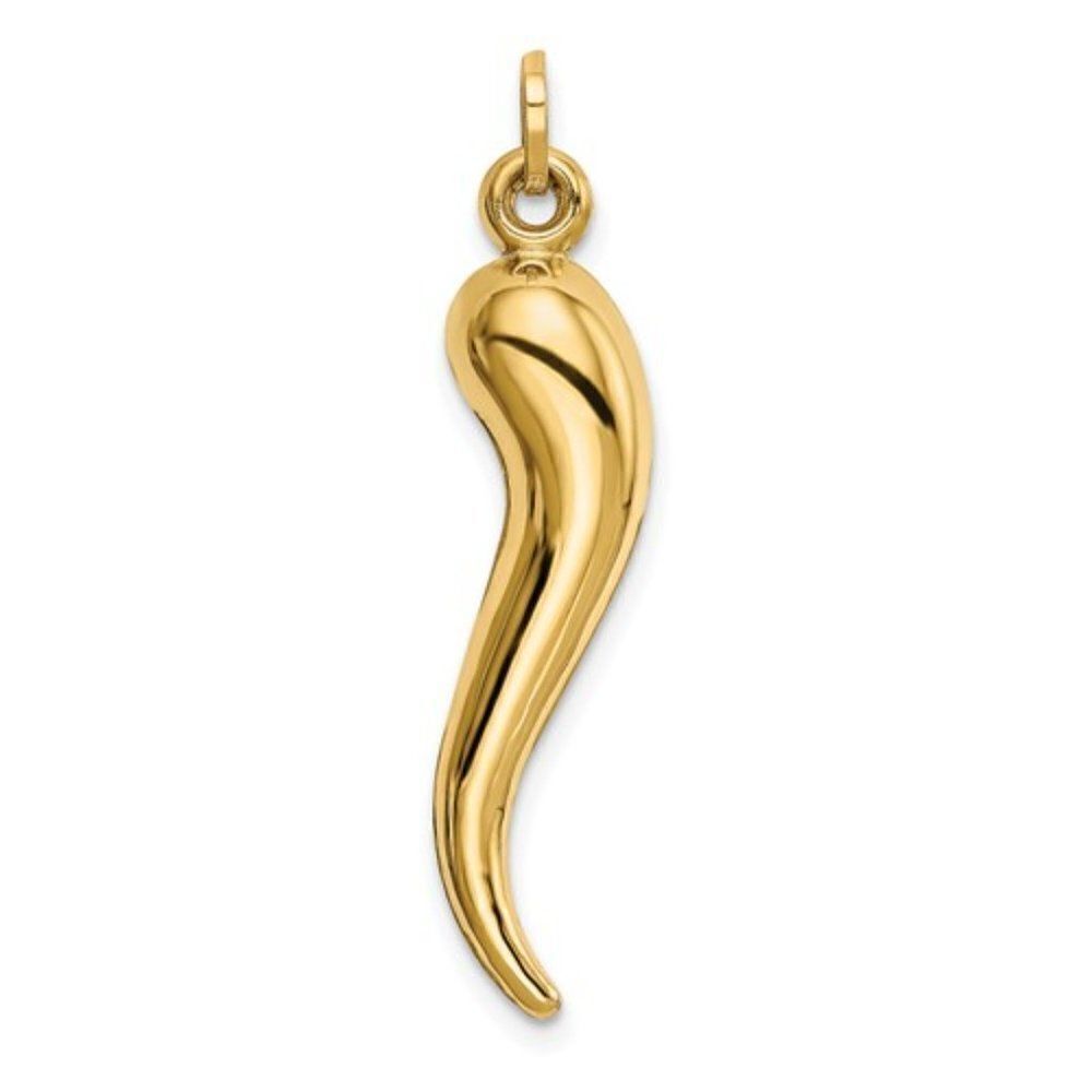 14k Gold Italian Horn Pendant